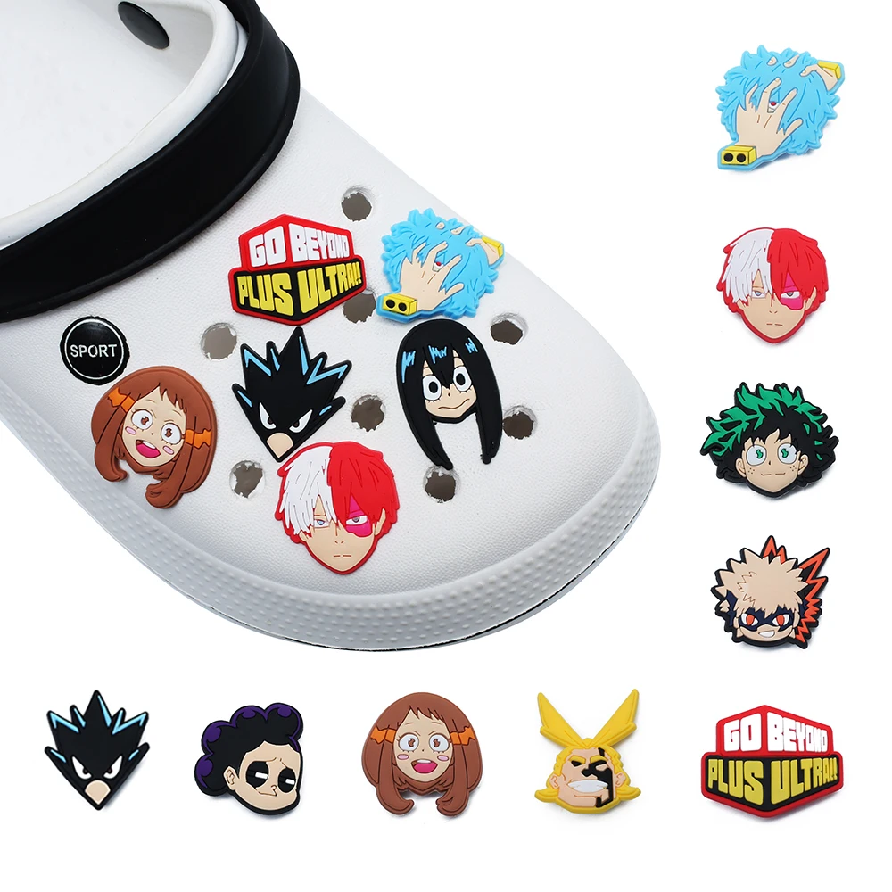 

1pcs Japanese Manga Shoe Charms Hot Anime My Hero Academia PVC Shoe Accessories Decoration Fit Croc Jibz Party Kids Gifts
