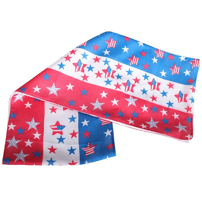 

FQYL American Flag Independence Day Table Runner Strip and Star Print 4Th of July Patriotic Memorial Day Kitchen Dining Table