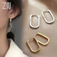 zn fashion jewelry accessories gift temperament simple charm elegant lady 925 sterling silver korean trendy square hoop earrings