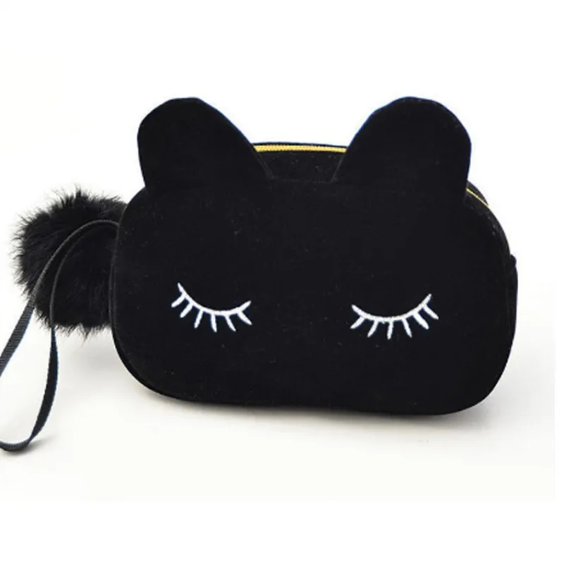 Портативный чехол для хранения монет с рисунком кота путешествий макияжа