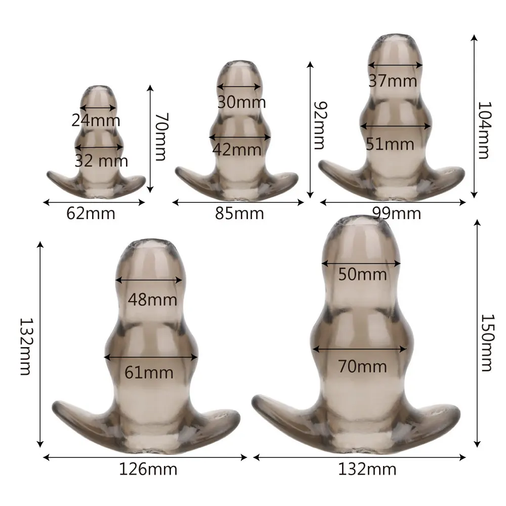 

OLO Soft Speculum Hollow Anal Plug Masturbation Butt Plug Anal Dilator 5 Sizes Enema Prostata Massager Sex Toys For Woman Men