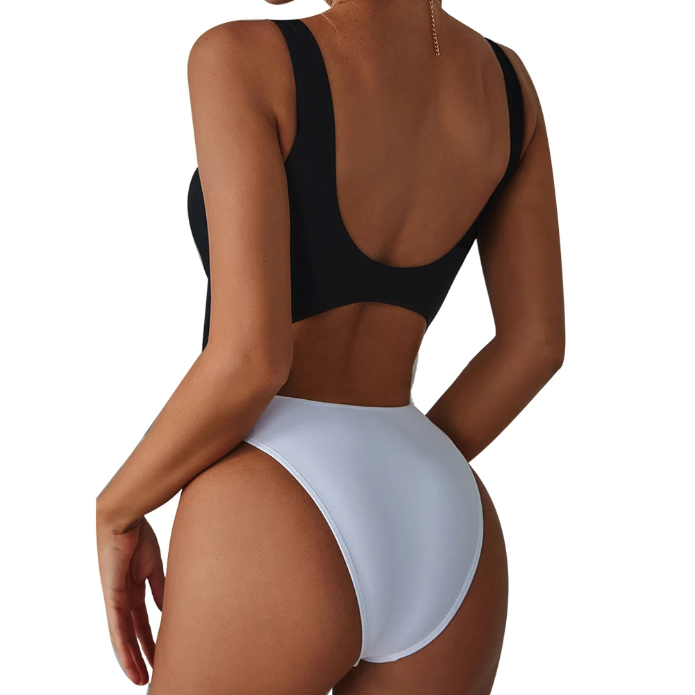 Новое поступление Женский цельный Монокини с вырезами Женская металлическая