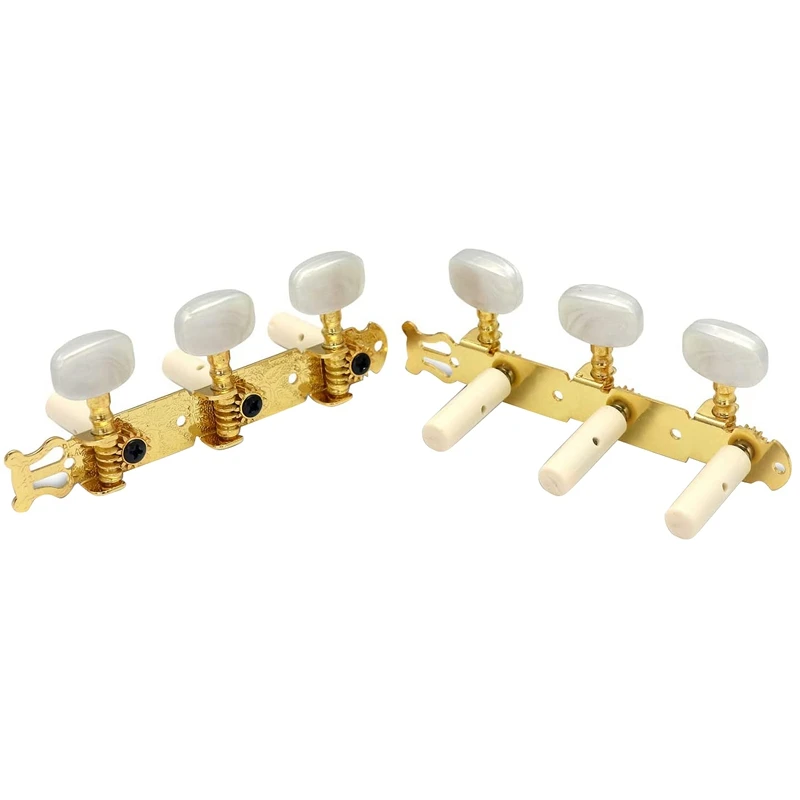 

2Pcs Guitar Tuning Pegs Gold Plated Machine Heads Tuning Keys Tuners Single Hole for Classical Guitar 3L 3R