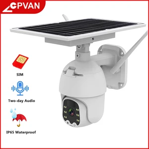 4g sim card 1080p hd solar panel outdoor ip camera smart home alarm long standby ptz night vision video surveillance cctv camera free global shipping