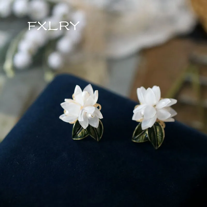 Женские серьги-гвоздики с натуральным пресноводным жемчугом FXLRY Элегантные