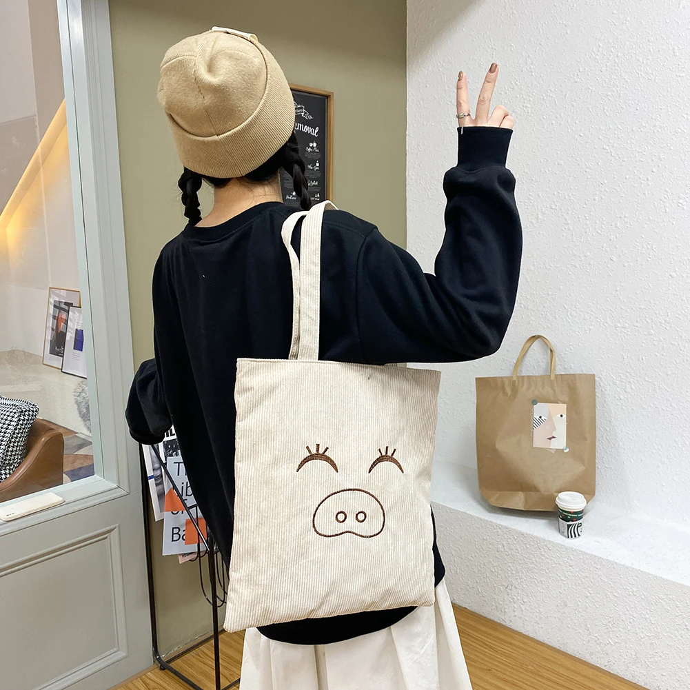 

Corduroy Crossbody Bags Small Cute Cartoon Summer Lady Shoulder Handbags Female Simple Totes for Women 2020 Trend