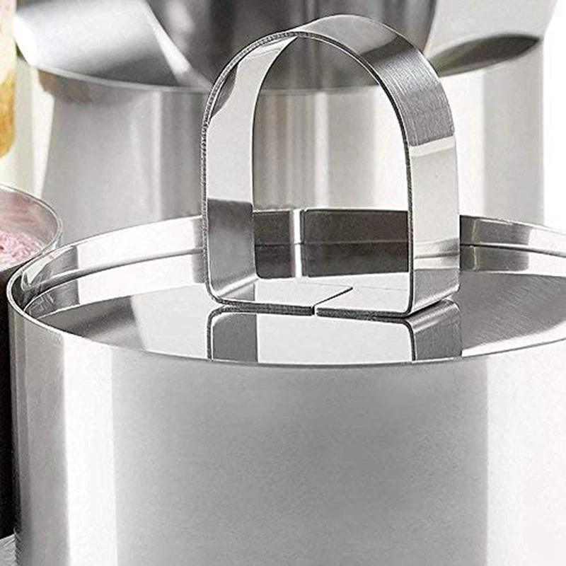 Кольца для Мусса из нержавеющей стали круглая форма торта с толкателем диаметр 8