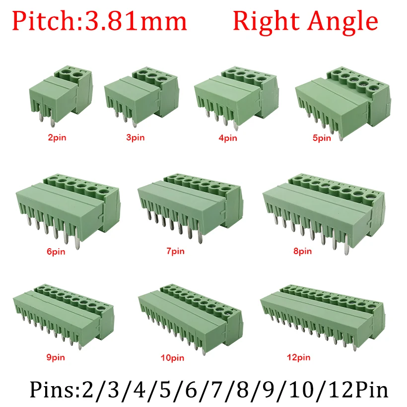 5 пар 15EDGK 3,81 мм штекер гнездо PCB винтовая Клеммная колодка KF2EDG 2-12 контактов прямоугольный Штекерный разъем Разъем гнездо разъем