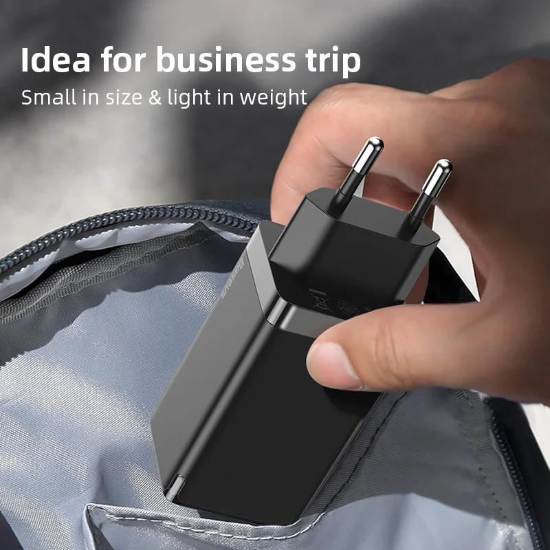 Baseus-Cargador GaN para Ordenador, Dispositivo de Carga R&aacute;pida para Port&aacute;til, iPhone 12 Pro, con USB, 65 W, 4.0, 3.0, Tipo C, PD, QC-5