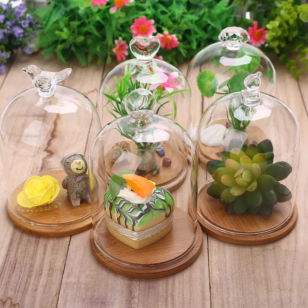 Консервированный свежий цветок стеклянный чехол для свадьбы дома Птица Сердце