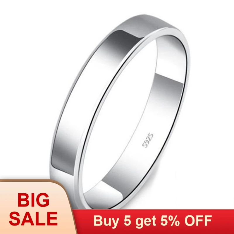 Обручальное кольцо из натурального серебра 925 пробы изящное ювелирное изделие