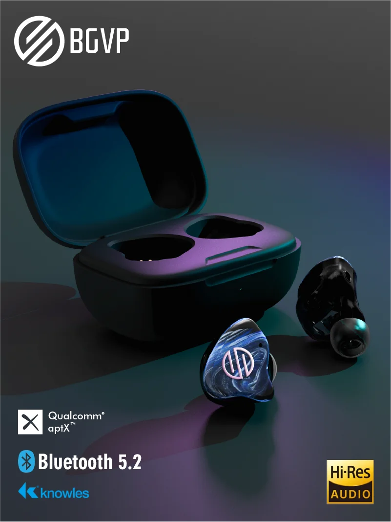 

BGVP Q2s TWS knowels Changeable Cable MMCX Earphone Stereo Earbud Wireless Bluetooth5.2 Earphones In-ear Headsets For All Phone