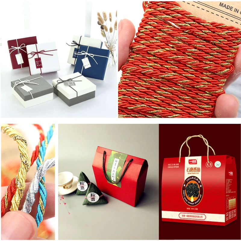 1 5 мм золотой и серебряный DIY витой шнур подарочная упаковка нить браслет ремесло