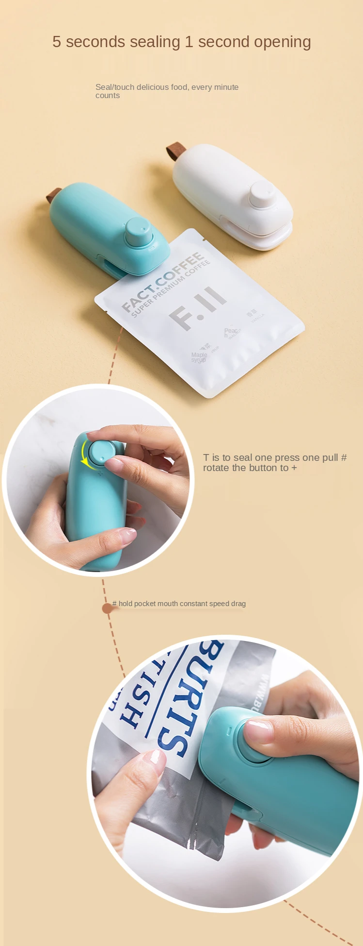

Sealing machine small household mini portable food sealer snack plastic sealing machine plastic sealing machine