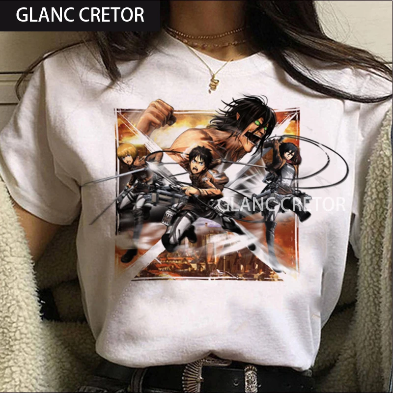 

Jiyuu No Tsubasa Graphic Tees Funny Levi Eren Harajuku Unisex Tshirt Hot Japanese Anime Attack on Titan T Shirt Women