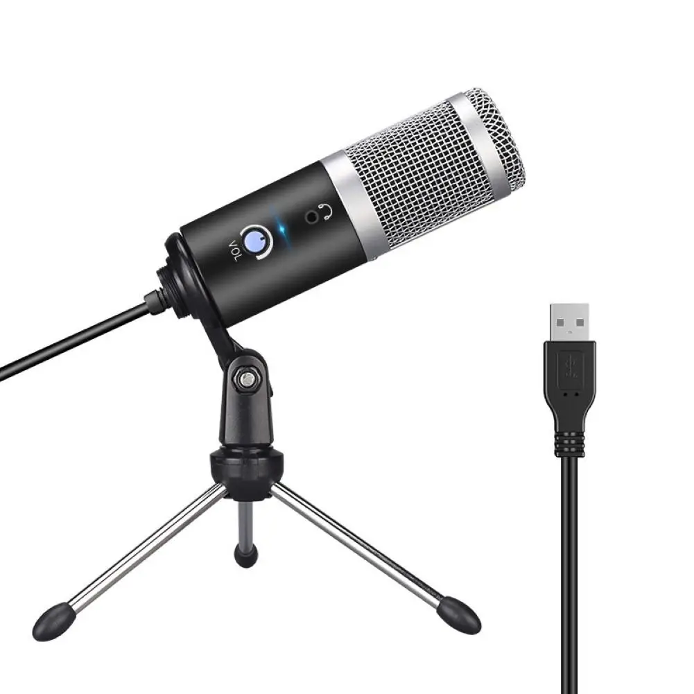 Микрофон USB для студийной записи микрофон с триподом ПК компьютера | Электроника