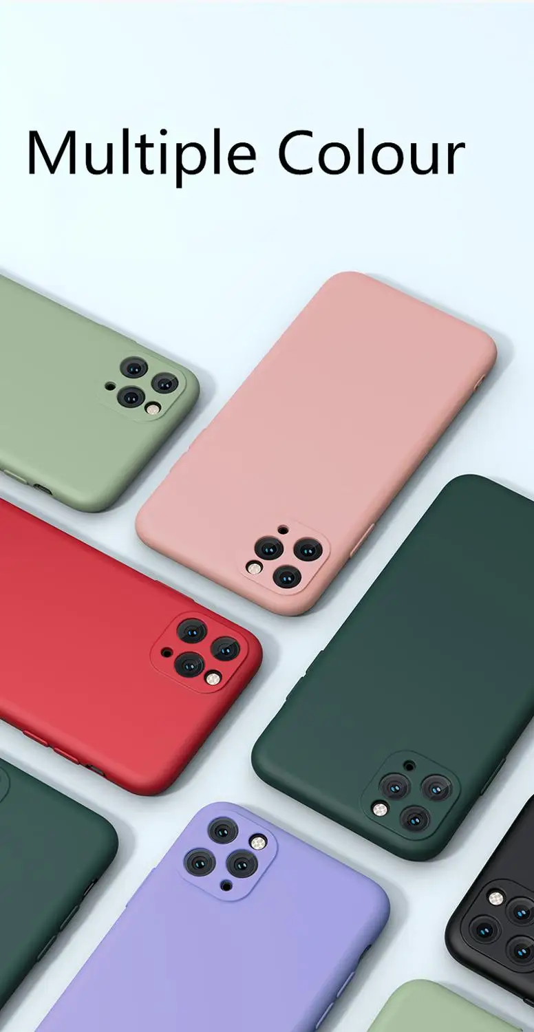 

Luxury Silicone Phone Case For iPhone 11 Pro Max X XS MAX XR Candy Color Soft Back Cover For iPhone 8 7 6 plus Case