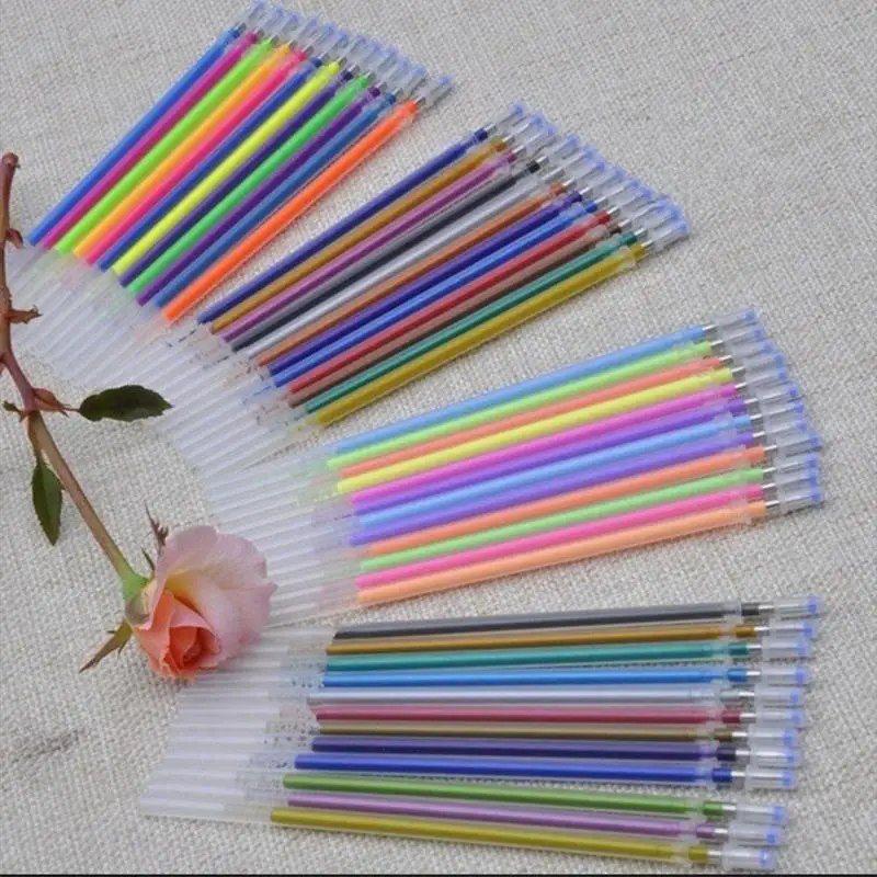 

Color Gel Pen Refill 48 Colors Gel Colors Gel Pencils Bag Paintings Exquisite Colored Refills Colored Ink Core Multi Set Ge T7S8