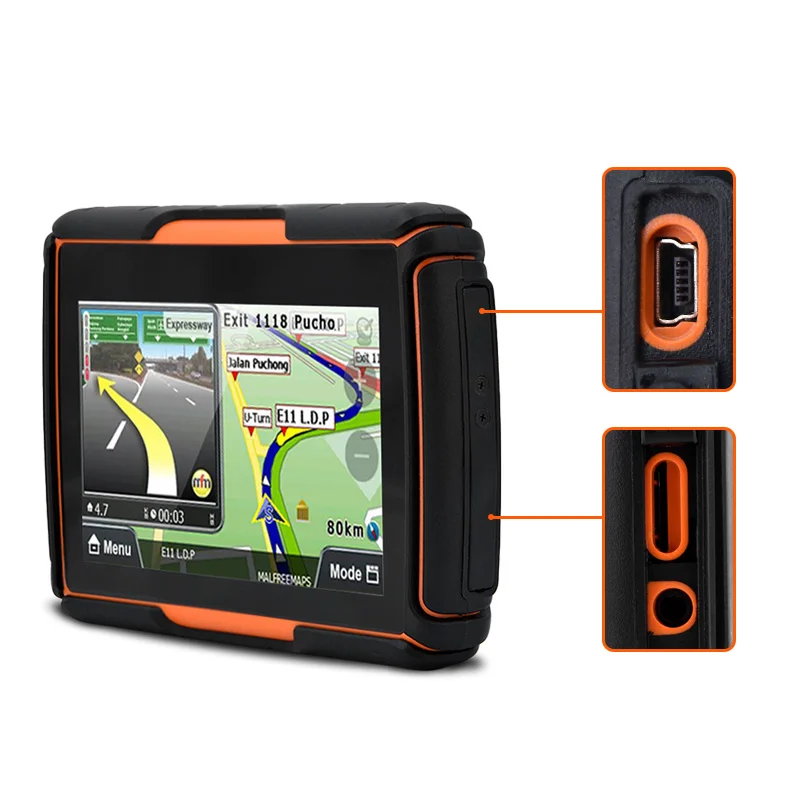 

BEST 4.3 Inch Touch Screen Car Motorcycle GPS Navigation Waterproof IPX7 Bluetooth FM AVIN GPS Built in 8GB Free Install igo Map