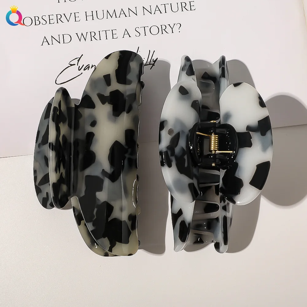 

2021INS New Korean version Hair Clip Accetate Print Hairpins Crab Hair Claws Clamp For Women Hair Accessories Headdress