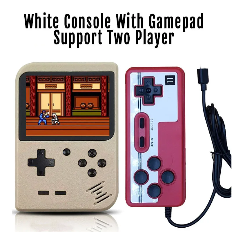 White Add Gamepad Новая портативная игровая консоль Встроенный 400 классические игры мини 8 бит карманный портативный плеер Ретро видео игровая консоль - Color: White Add Gamepad