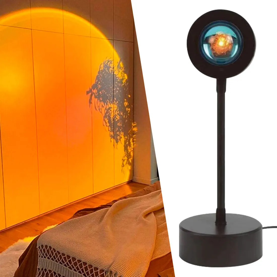 

Sunset Projector Lamp Rainbow Atmosphere Led Night Light for Home Bedroom Background Wall Decoration USB Table Lamp Dropshipping