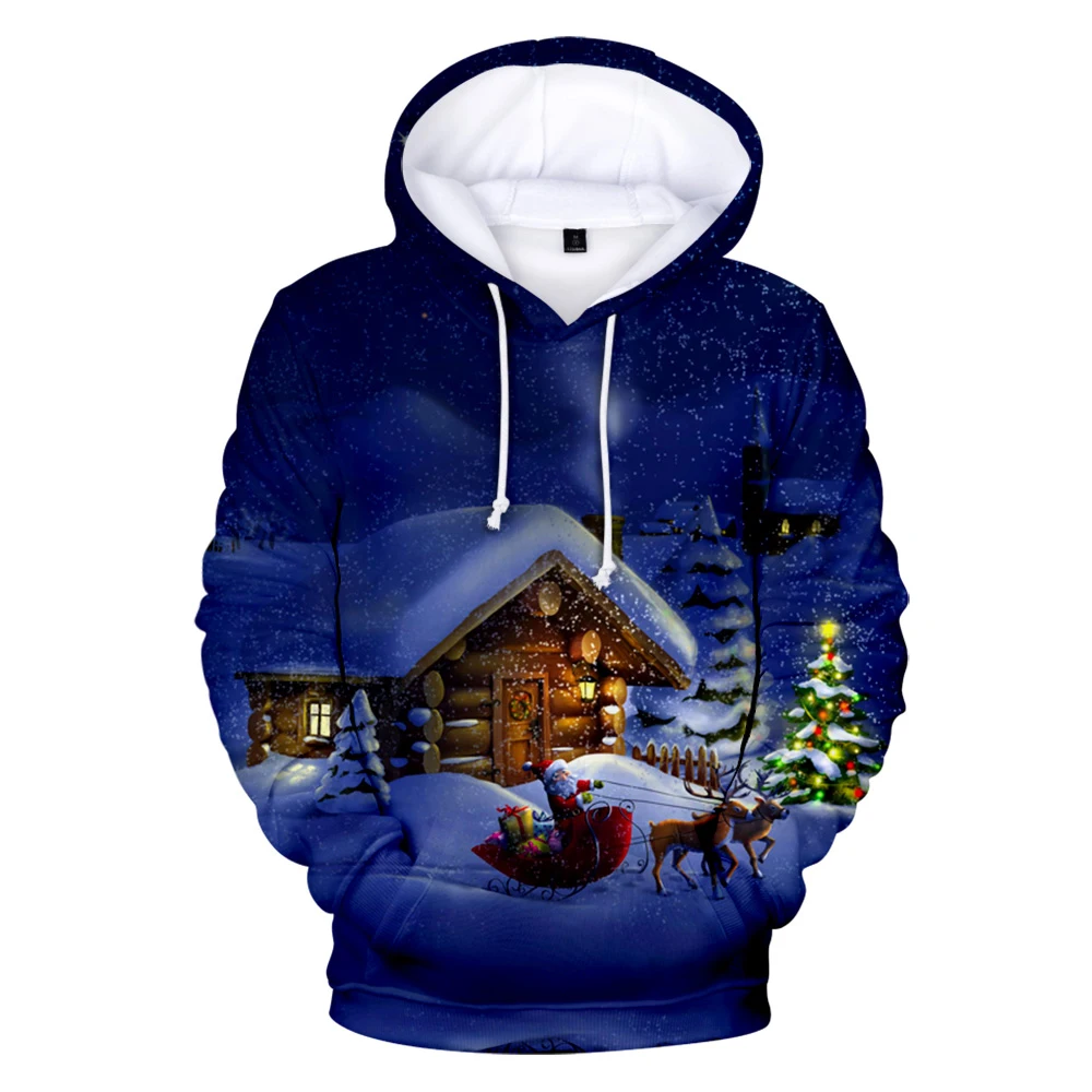 

Christmas 2020 Hoodie 3D Women Sweatshirt Long Sleeve Men's Hoodie Harajuku Streetwear Trendy Style Merry Christmas OverSize