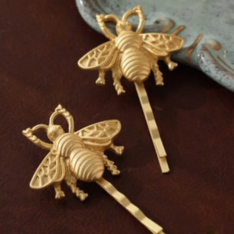 

1 Pc Hot Fashion Women Girls Gold Tone Bee Hairpin Side Clip Hair Clip Hairpin