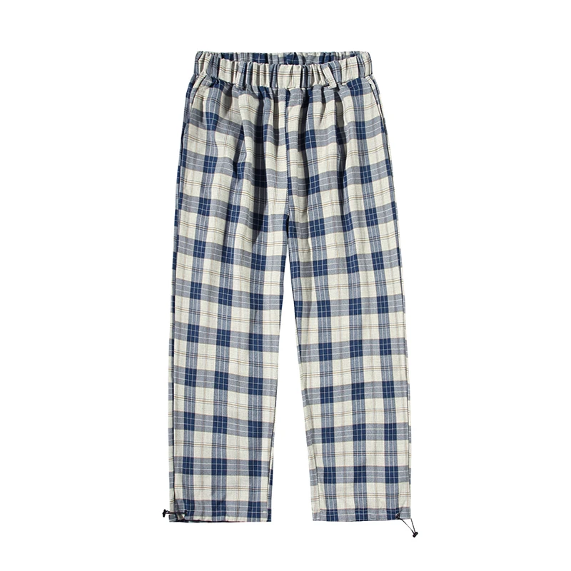 

Korean Style Loose Drawstring Plaid Pants Plus Size Clothes 2020 Fashion Joggers Men Clothing Casual Sweatpants