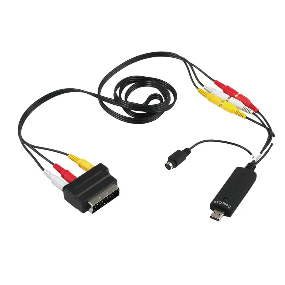 Устройство видеозахвата USB 2 0 конвертер VHS в DVD комплект кабель RCA Scart для Win10 3