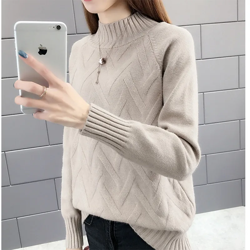 Autumn Winter Sweater Women Turtleneck 2019 New Long Sleeve Sweaters And Pullovers Knitted Jumper Bottoming Shirt Female Tops | Женская