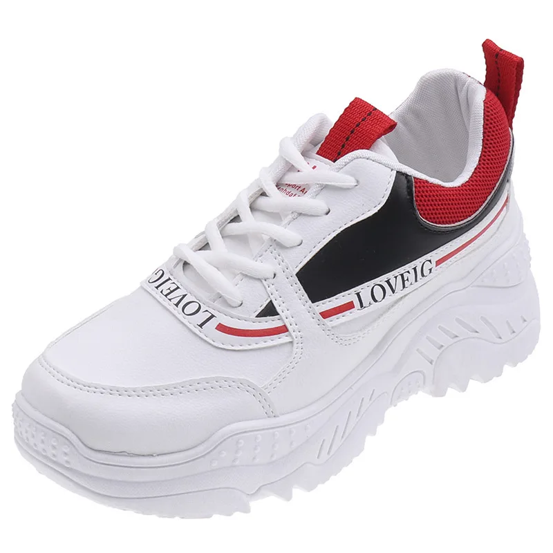 

Women Sneakers Vulcanized Shoes Breathable White Sport Casual Shoe Female Footwear Lace Up Platform Shoes High Top Sneaker Woman