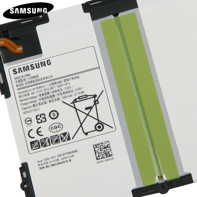 Оригинальный планшетный аккумулятор EB-BT585ABE EB-BT585ABA для Samsung Tab A 10 1 2016 SM-T585C BT580
