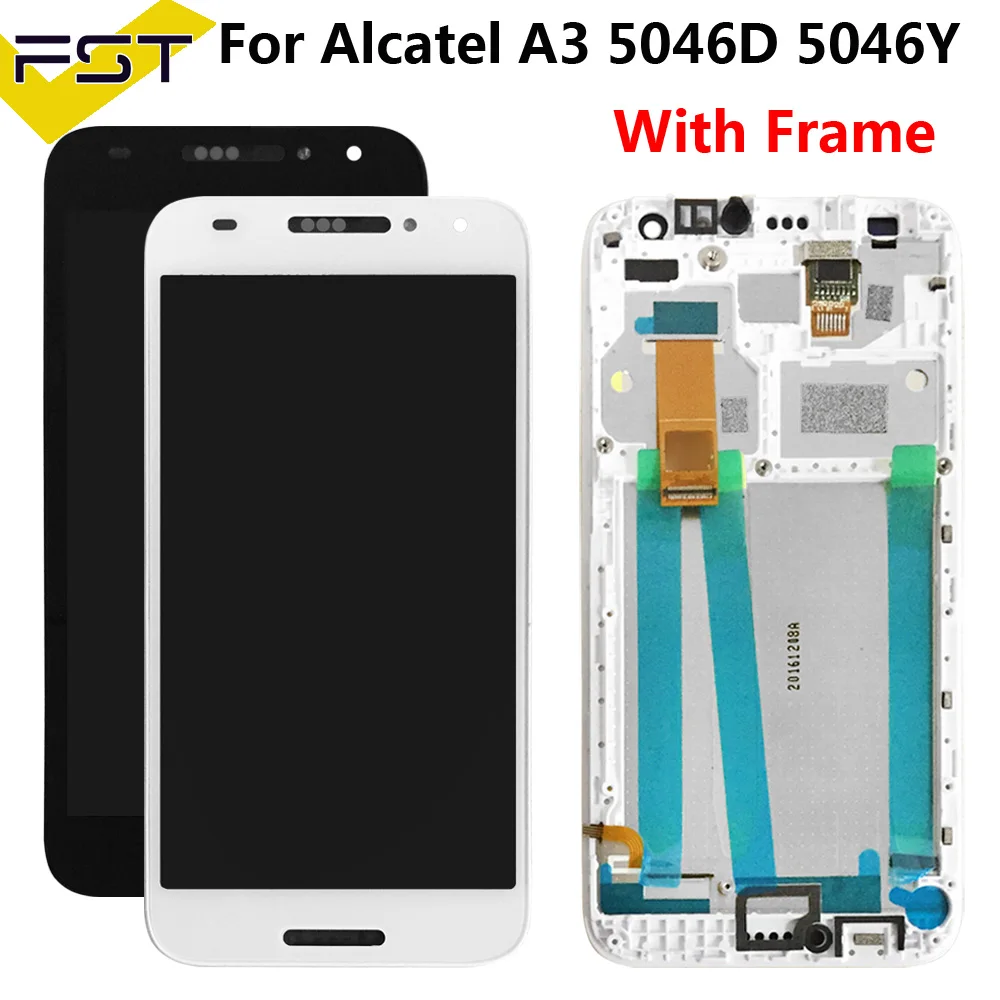 ЖК дисплей и дигитайзер сенсорного экрана для Alcatel A3 OT5046 с рамкой инструменты