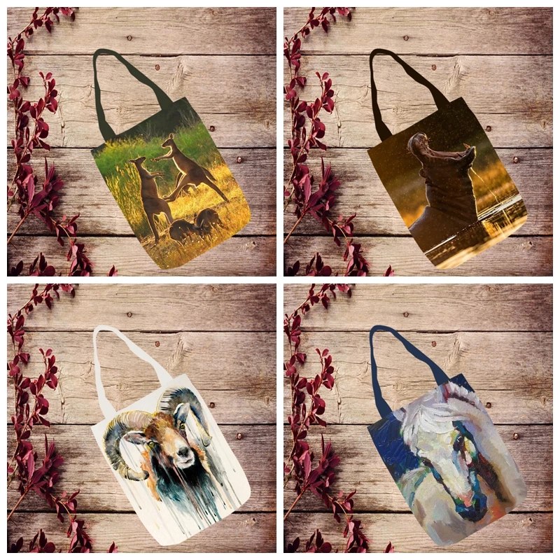 Модная Складная Холщовая Сумка с милыми животными аниме повседневные сумки