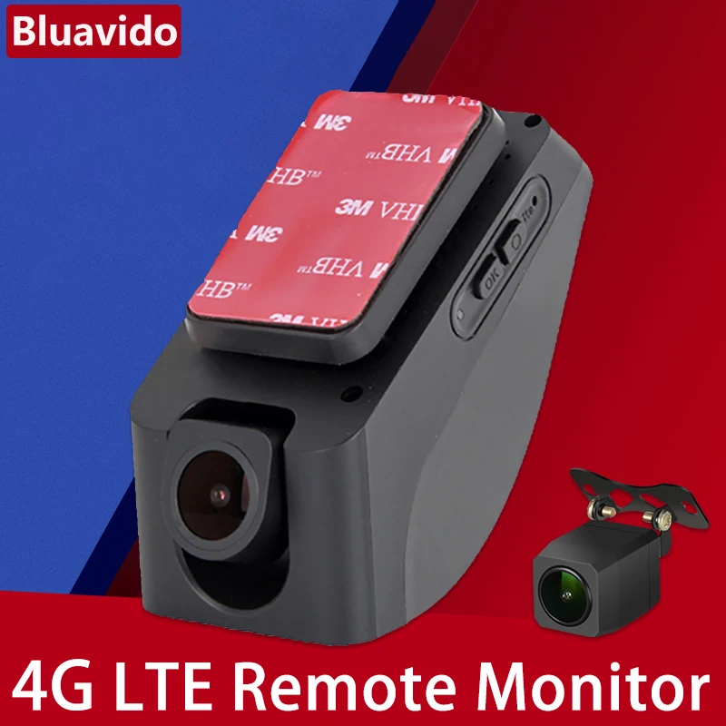 Bluavido 4G LTE Car DVR GPS Tracking Hidden Dash Camera Support Live Remote Monitoring Auto Video Recording HD1080P WiFi Hotspot |