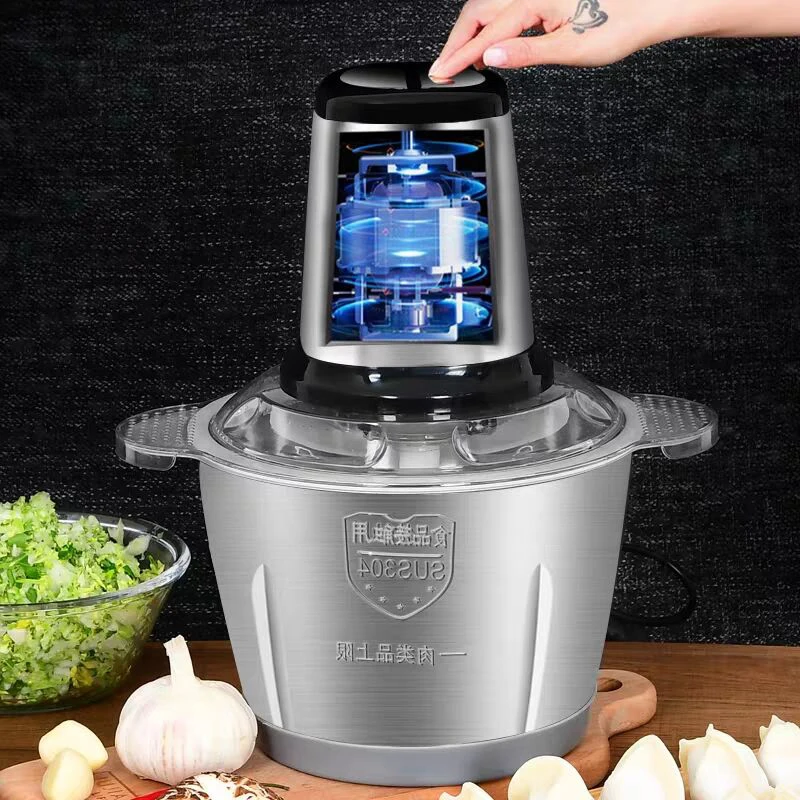 2 скорости Электрический измельчитель из нержавеющей стали мясорубка кухонный