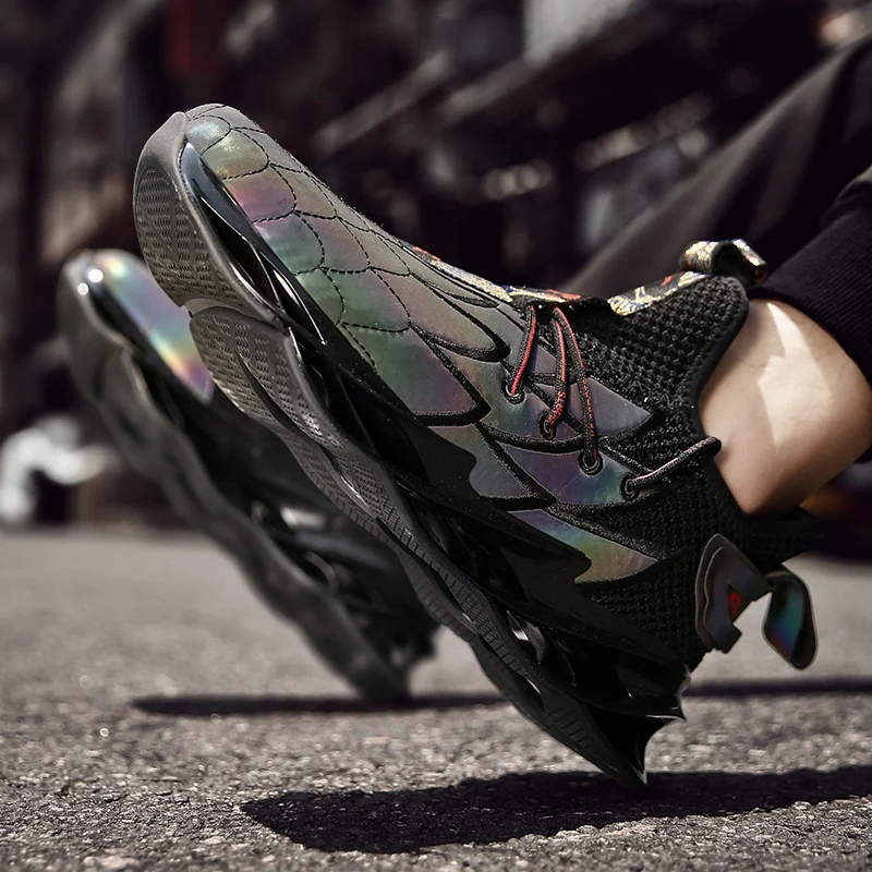 Мужские беговые кроссовки со стразами зеркальная фотоотражающая обувь сандалии