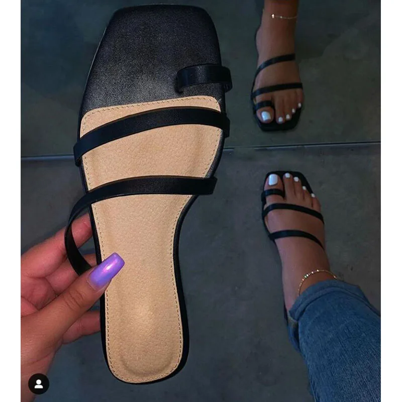

new women slippers Spring/summer shoes woman flat non-slip cross outdoor fashion ladies sandals wild leather flip flop