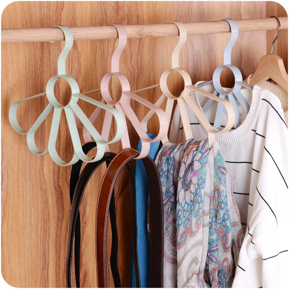 Nordic Clothes Hangers Multifunction Baby Hanger Scarf Frame Petal Tie Belt Storage Organizer Rack |