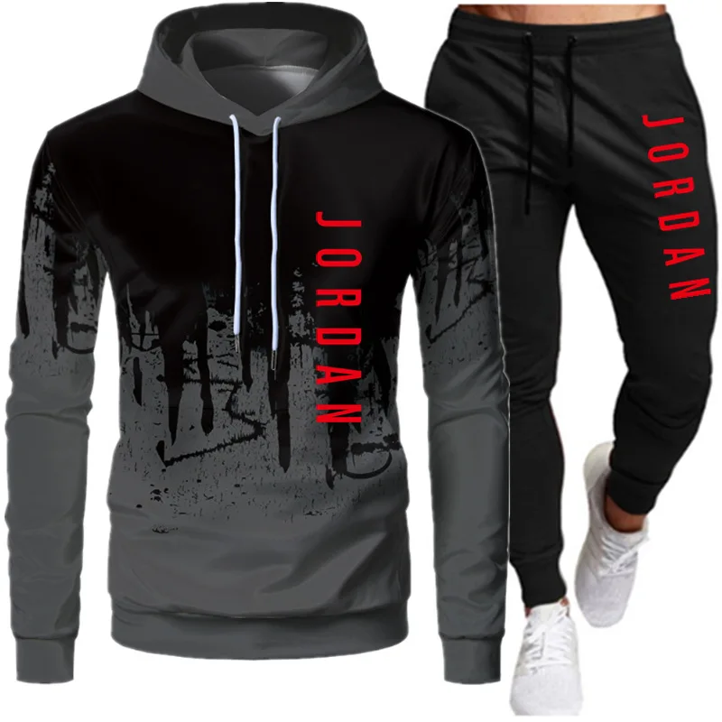 

Autumn and winter fashion brand men's hooded sweater suit Jordan 23 track and field wear Sweatshirt sweater + sports pants joggi