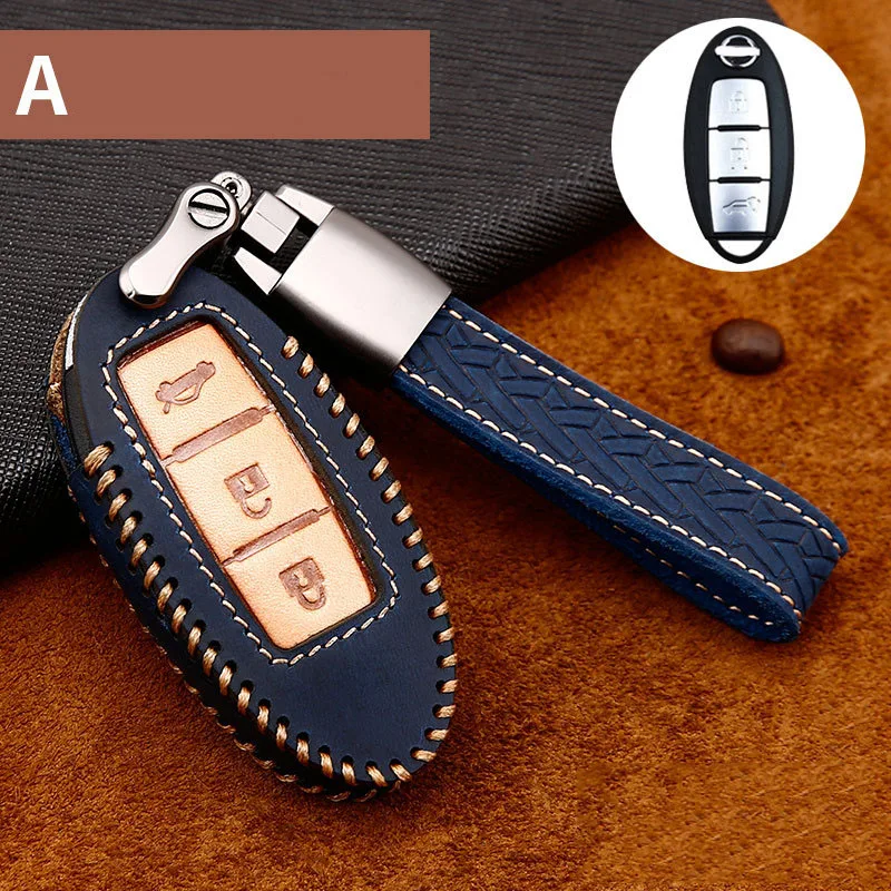 

Leather Car Key Case Covers For Nissan teana j32 Qashqai X-Trail Sentra Murano Note Juke Altima Maxima Patrol Key Cover