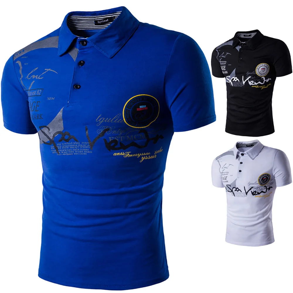 

Fashion Summer Men Short-Sleeved Casual Style slim fit Short-Sleeved Top Popular Fashion Polo-shirt Color Shirt