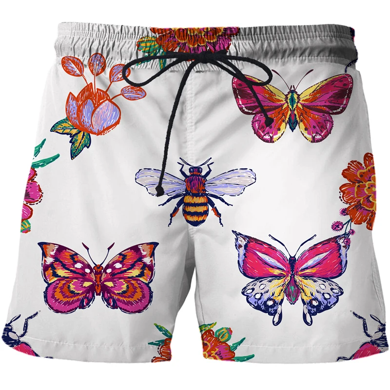Summer Swim Beach Shorts Men 3d Cartoon Butterfly Print Quick-drying Fashion Sports Shorts Men'clothing Dropshipping Pants Teen