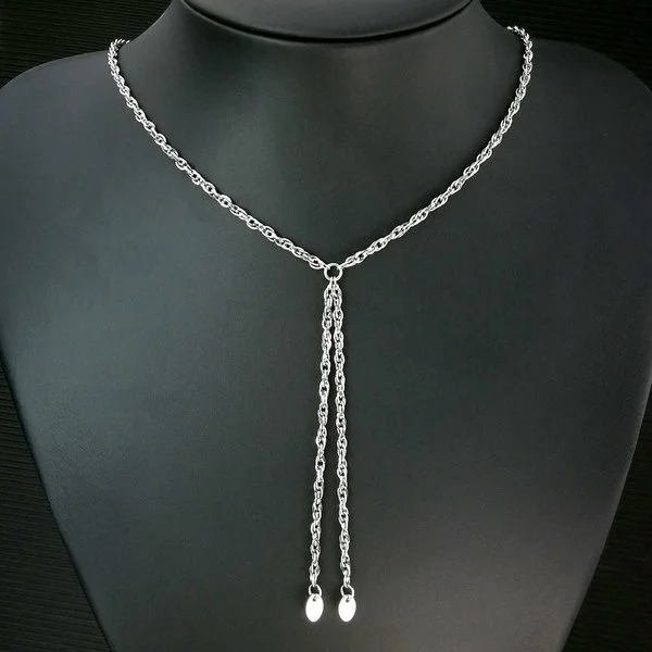 

Ladys Gift jewelry Adjustable necklace silver tone stainless steel Chain Prevent allergy for Lady girl women n372