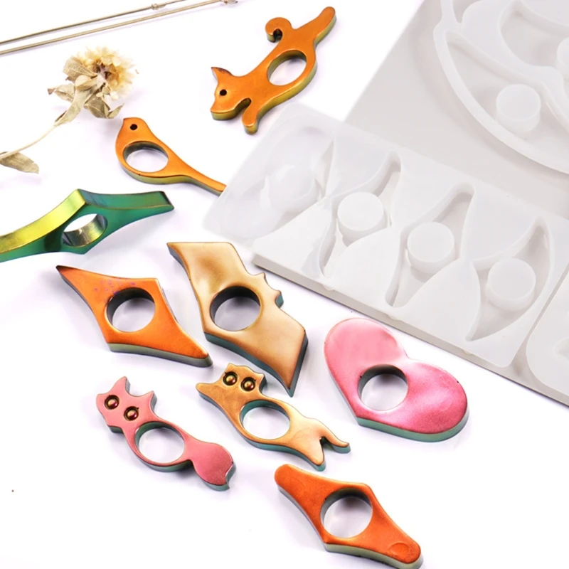 

2021 New Book Page Holder Crystal Epoxy Resin Mold Handmade Thumb Bookmark Silicone Mould