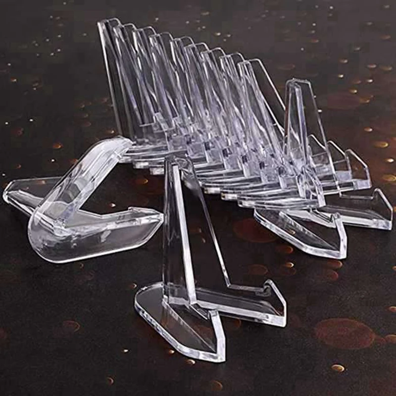 

25Pcs Coin Holder Mini Clear Acrylic Transparent Easel Stands Coin Display Easel Post Card Display Storage Rack