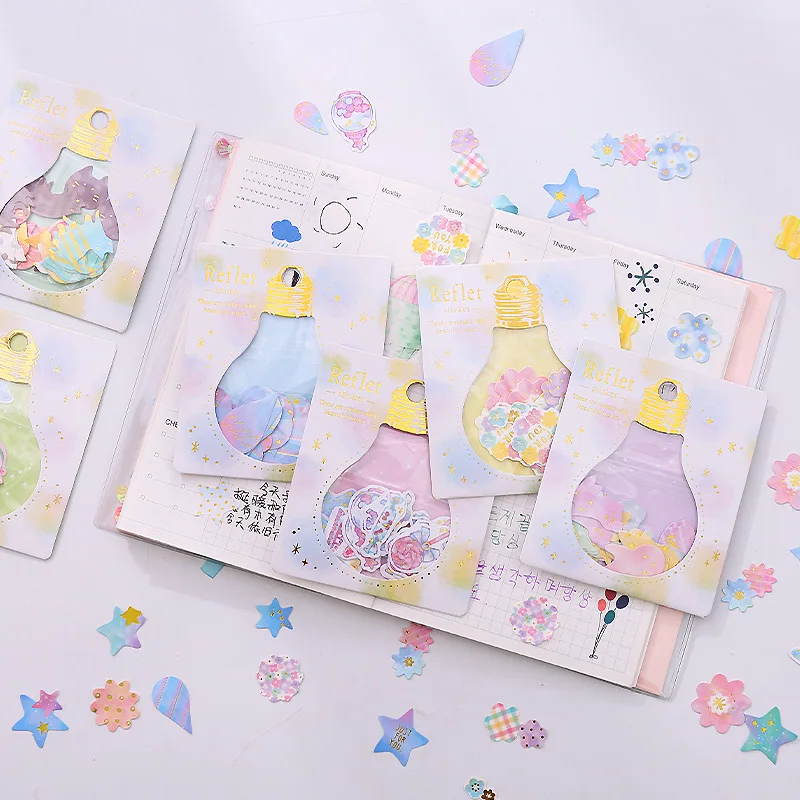 

30 Pcs/pack Kawaii Stickers DIY Cute Cartoon PVC Stickers Lovely Flowers Sticker for Diary Decoration