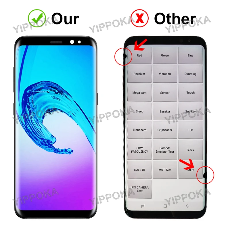 Pantalla LCD Super AMOLED para m&oacute;vil, digitalizador de pantalla t&aacute;ctil para Samsung Galaxy S8, G950F, G950, G955F, G955-4
