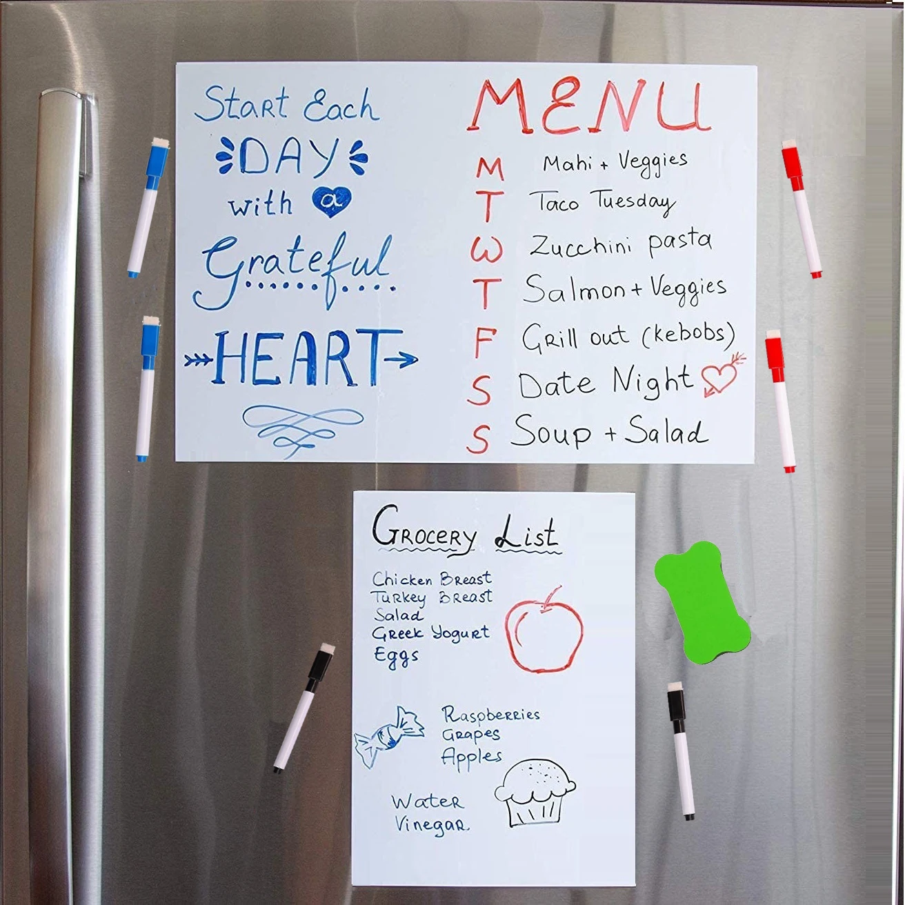 Магнитная белая доска формата A4 + A3 еженедельный меню планировщик список покупок